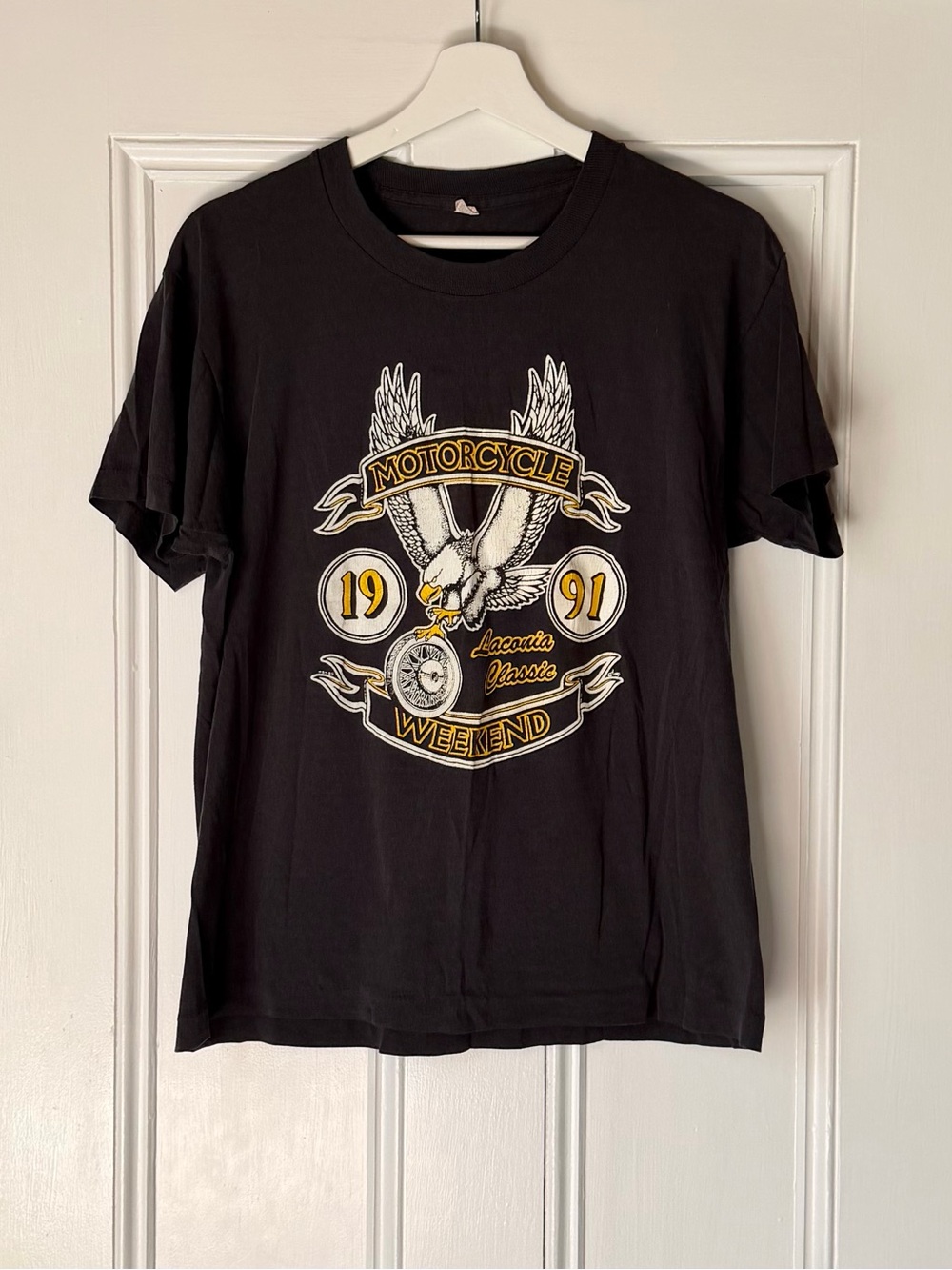 Vintage Laconia Classic Motorcycle Weekend Size L 1991 Biker T-Shirt